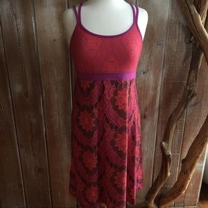 Prana yoga athletic pink and purple paisley dress
